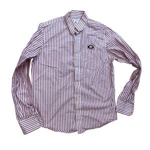 Antigua University of Georgia Button Front Shirt Men's Size Large Striped Cotton